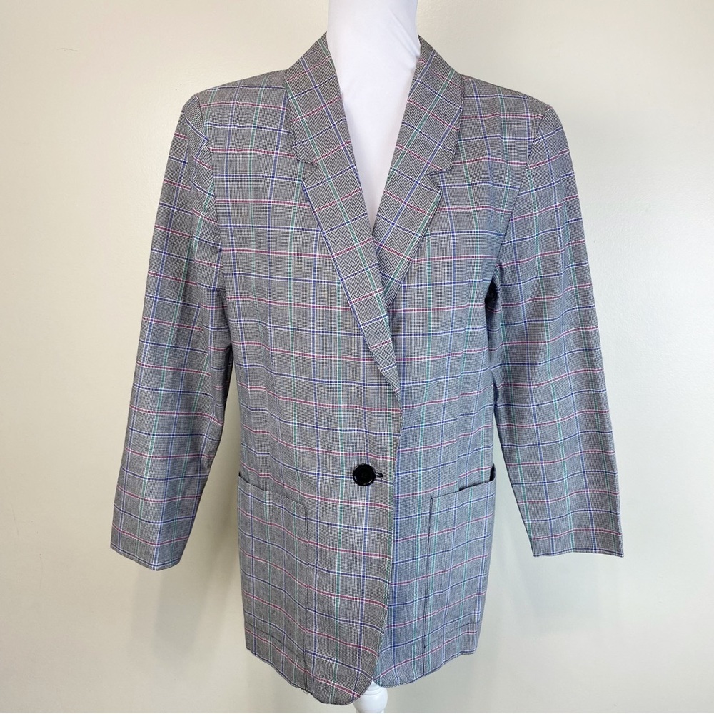 Vintage Boxy Plaid Blazer